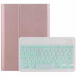 M10S 2 in 1 Removable Bluetooth Keyboard + Leather Tablet Case with Backlight & Holder for Lenovo Tab M10 TB-X505X (Rose Gold)