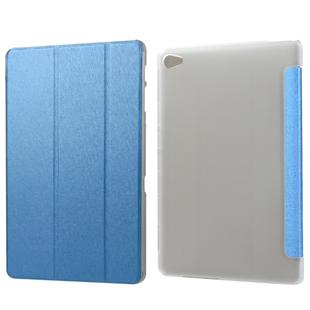 Silk Texture Horizontal Flip Leather Case with Three-Folding Holder for Huawei M5 Lite 10.1 (Blue)
