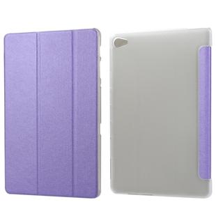 Silk Texture Horizontal Flip Leather Case with Three-Folding Holder for Huawei M5 Lite 10.1 (Purple)