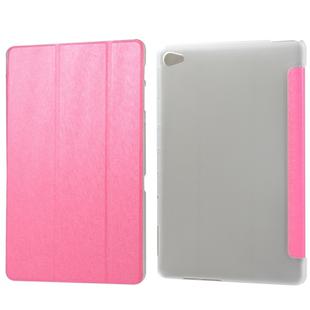 Silk Texture Horizontal Flip Leather Case with Three-Folding Holder for Huawei M5 Lite 10.1 (Rose Red)