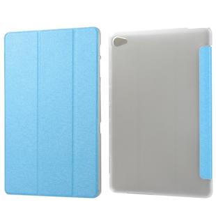 Silk Texture Horizontal Flip Leather Case with Three-Folding Holder for Huawei M5 Lite 10.1 (Sky Blue)