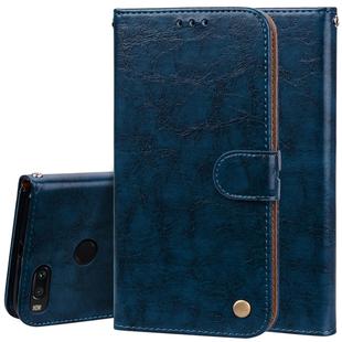 For Xiaomi  Mi A1 & 5X Business Style Oil Wax Texture Horizontal Flip Leather Case with Holder & Card Slots & Wallet & Lanyard(Blue)