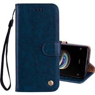 For Xiaomi  Redmi 5A Business Style Oil Wax Texture Horizontal Flip Leather Case with Holder & Card Slots & Wallet & Lanyard(Blue)