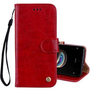 For Xiaomi  Redmi 5A Business Style Oil Wax Texture Horizontal Flip Leather Case with Holder & Card Slots & Wallet & Lanyard(Red)