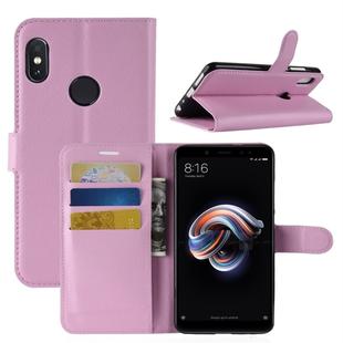 For Xiaomi  Redmi Note 5 Pro Litchi Texture Horizontal Flip Protective Leather Case with Holder & Card Slots & Wallet (Pink)