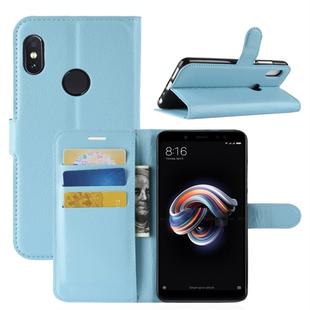 For Xiaomi  Redmi Note 5 Pro Litchi Texture Horizontal Flip Protective Leather Case with Holder & Card Slots & Wallet (Blue)