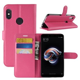 For Xiaomi  Redmi Note 5 Pro Litchi Texture Horizontal Flip Protective Leather Case with Holder & Card Slots & Wallet (Magenta)