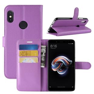 For Xiaomi  Redmi Note 5 Pro Litchi Texture Horizontal Flip Protective Leather Case with Holder & Card Slots & Wallet (Purple)