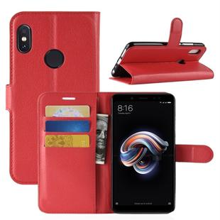 For Xiaomi  Redmi Note 5 Pro Litchi Texture Horizontal Flip Protective Leather Case with Holder & Card Slots & Wallet (Red)