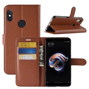 For Xiaomi  Redmi Note 5 Pro Litchi Texture Horizontal Flip Protective Leather Case with Holder & Card Slots & Wallet (Brown)