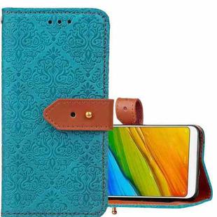 For Xiaomi Redmi 5 Plus European Style Embossed Horizontal Flip Protective Leather Case with Holder & Card Slots & Wallet & Photo Frame & Lanyard(Blue)