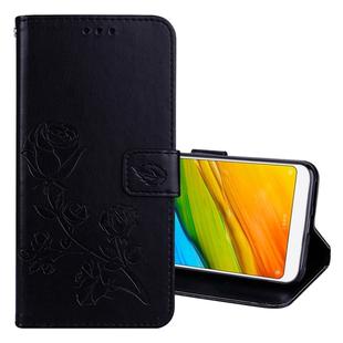 For Xiaomi Redmi 5 Plus Rose Embossed Horizontal Flip Environmental PU Leather Case with Holder & Card Slots & Wallet(Black)