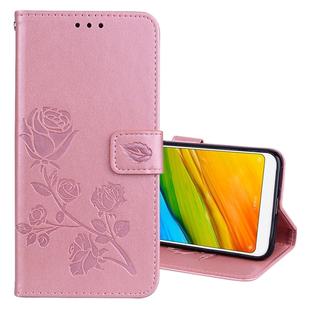 For Xiaomi Redmi 5 Plus Rose Embossed Horizontal Flip Environmental PU Leather Case with Holder & Card Slots & Wallet(Rose Gold)