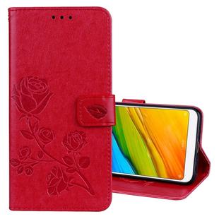 For Xiaomi Redmi 5 Rose Embossed Horizontal Flip Environmental PU Leather Case with Holder & Card Slots & Wallet (Red)