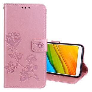 For Xiaomi Redmi 5 Rose Embossed Horizontal Flip Environmental PU Leather Case with Holder & Card Slots & Wallet (Rose Gold)