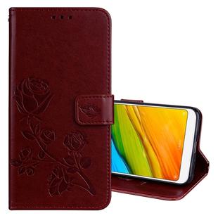 For Xiaomi Redmi 5 Rose Embossed Horizontal Flip Environmental PU Leather Case with Holder & Card Slots & Wallet (Brown)