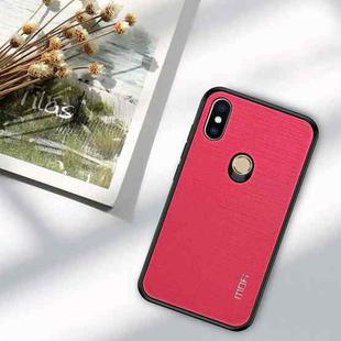 MOFI Anti-slip PC + TPU + Cloth Case for Xiaomi Mi 8(Magenta)