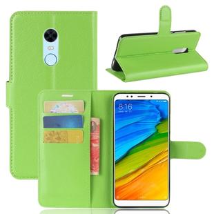 For Xiaomi  Redmi 5 Plus Litchi Texture Horizontal Flip Leather Case with Holder & Card Slots & Wallet (Green)