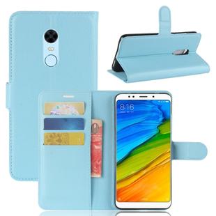 For Xiaomi  Redmi 5 Plus Litchi Texture Horizontal Flip Leather Case with Holder & Card Slots & Wallet (Blue)
