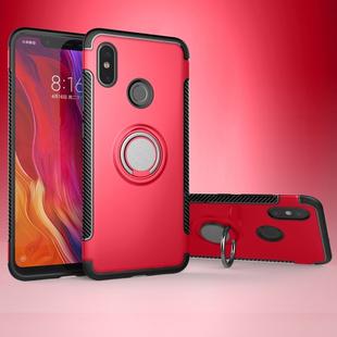 Magnetic 360 Degree Rotation Ring Armor Protective Case for Xiaomi Mi 8(Red)