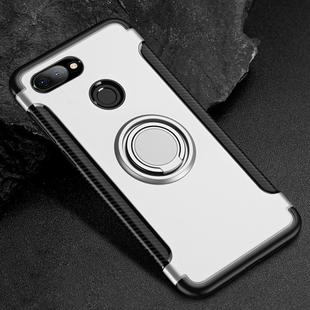 Magnetic 360 Degree Rotation Ring Holder Armor Protective Case for Xiaomi Mi 8 Lite (Silver)