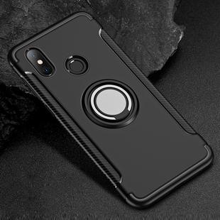 Magnetic 360 Degree Rotation Ring Holder Armor Protective Case for Xiaomi Redmi Note 6 Pro(Black)