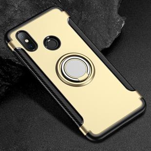 Magnetic 360 Degree Rotation Ring Holder Armor Protective Case for Xiaomi Redmi Note 6 Pro(Champagne Gold)