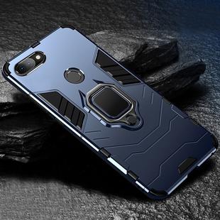 PC + TPU Shockproof Protective Case with Magnetic Ring Holder for Xiaomi Mi 8 Lite (Navy Blue)