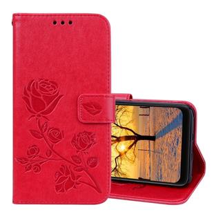 Rose Embossed Horizontal Flip PU Leather Case for Xiaomi Pocophone F1 , with Holder & Card Slots & Wallet(Red)