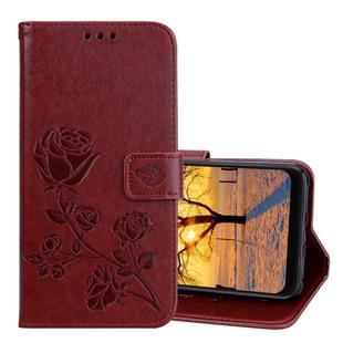 Rose Embossed Horizontal Flip PU Leather Case for Xiaomi Pocophone F1 , with Holder & Card Slots & Wallet(Brown)