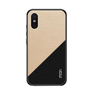 MOFI Shockproof TPU + PC + Cloth Pasted Case for Xiaomi Mi 8 Pro (Gold)