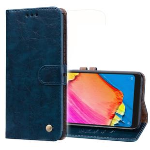 Business Style Oil Wax Texture Horizontal Flip Leather Case for Xiaomi Redmi Note 6 Pro, with Holder & Card Slots & Wallet(Navy Blue)