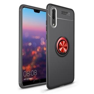lenuo Shockproof TPU Case for Xiaomi Redmi Note 6 Pro, with Invisible Holder (Black Red)