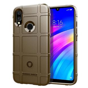 Shockproof Protector Cover Full Coverage Silicone Case for Xiaomi Redmi 7 (Brown)