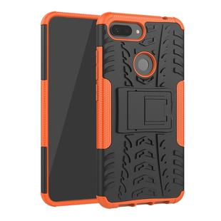 Shockproof  PC + TPU Tire Pattern Case for Xiaomi Mi 8 Lite, with Holder(Orange)