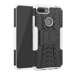 Shockproof  PC + TPU Tire Pattern Case for Xiaomi Mi 8 Lite, with Holder(White)