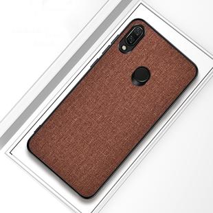 Shockproof Cloth Texture PC+ TPU Protective Case for Xiaomi Redmi Note 7 (Brown)