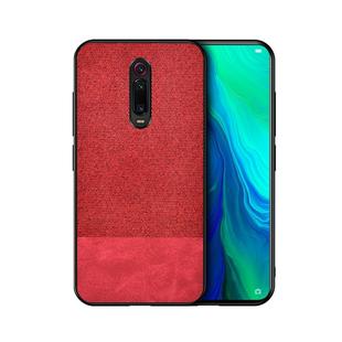 Shockproof Splicing PU + Cloth Protective Case for Xiaomi Redmi K20 Pro(Red)