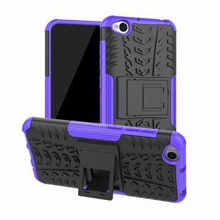 Tire Texture TPU+PC Shockproof Protective Case for Xiaomi Redmi Go, with Holder (Purple)