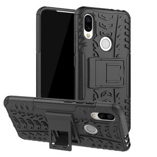 Tire Texture TPU+PC Shockproof Protective Case for Xiaomi Redmi 7, with Holder (Black)