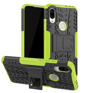 Tire Texture TPU+PC Shockproof Protective Case for Xiaomi Redmi 7, with Holder (Green)