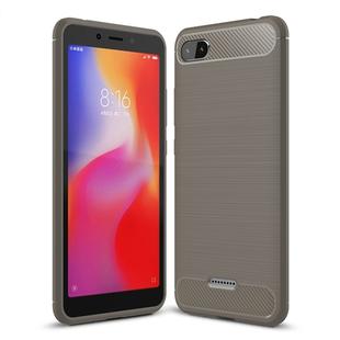 Brushed Texture Carbon Fiber Shockproof TPU Case for Xiaomi Redmi 6A (Grey)