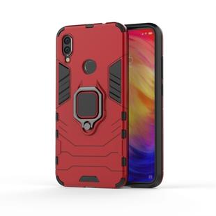 PC + TPU Shockproof Protective Case for Xiaomi Redmi Note 7, with Magnetic Ring Holder (Red)