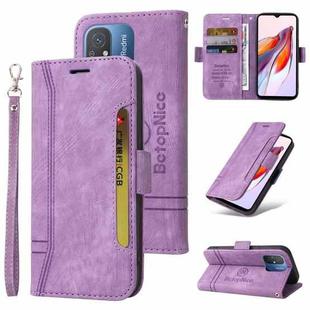 For Xiaomi Poco C55 / Redmi 11A 4G Global BETOPNICE Dual-side Buckle Leather Phone Case (Purple)