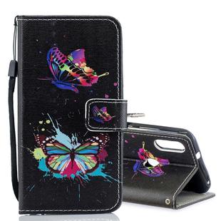 Colored Butterfly Pattern Horizontal Flip Leather Case for Xiaomi Mi Play, with Holder & Card Slots & Wallet