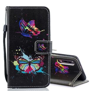 Colored Butterfly Pattern Horizontal Flip Leather Case for Xiaomi Mi 9, with Holder & Card Slots & Wallet