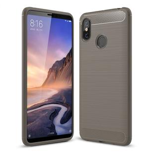 Brushed Texture Carbon Fiber Shockproof TPU Case for Xiaomi Mi Max 3 (Grey)