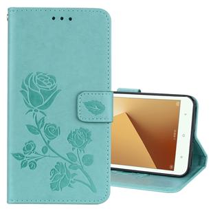 For Xiaomi Redmi Note 5A Low allocation (no fingerprint holes) Rose Embossed Horizontal Flip Environmental PU Leather Case with Holder & Card Slots & Wallet(Green)