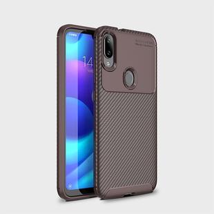 Carbon Fiber Texture Shockproof TPU Case for Xiaomi Play (Brown)