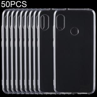 50 PCS Shockproof TPU Protective Back Case for Xiaomi Redmi 6 Pro / A2 Lite(Transparent)